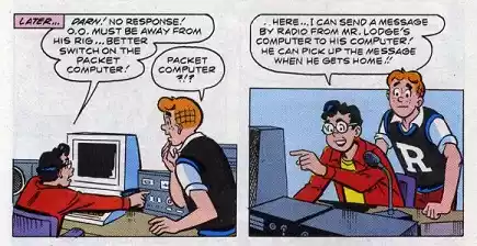 Archie comic featuring packet radio